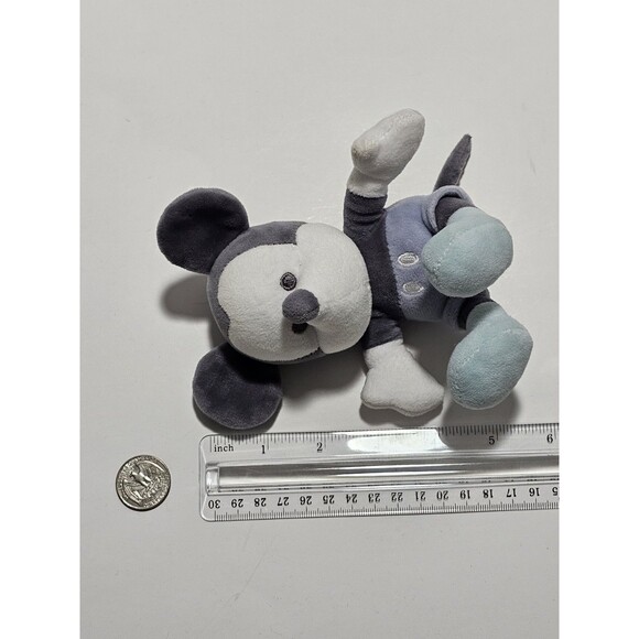 Mickey Mouse Plush 5" Small Blue Black & White Stuffed Animal Mouse Toy Rare - Picture 2 of 8